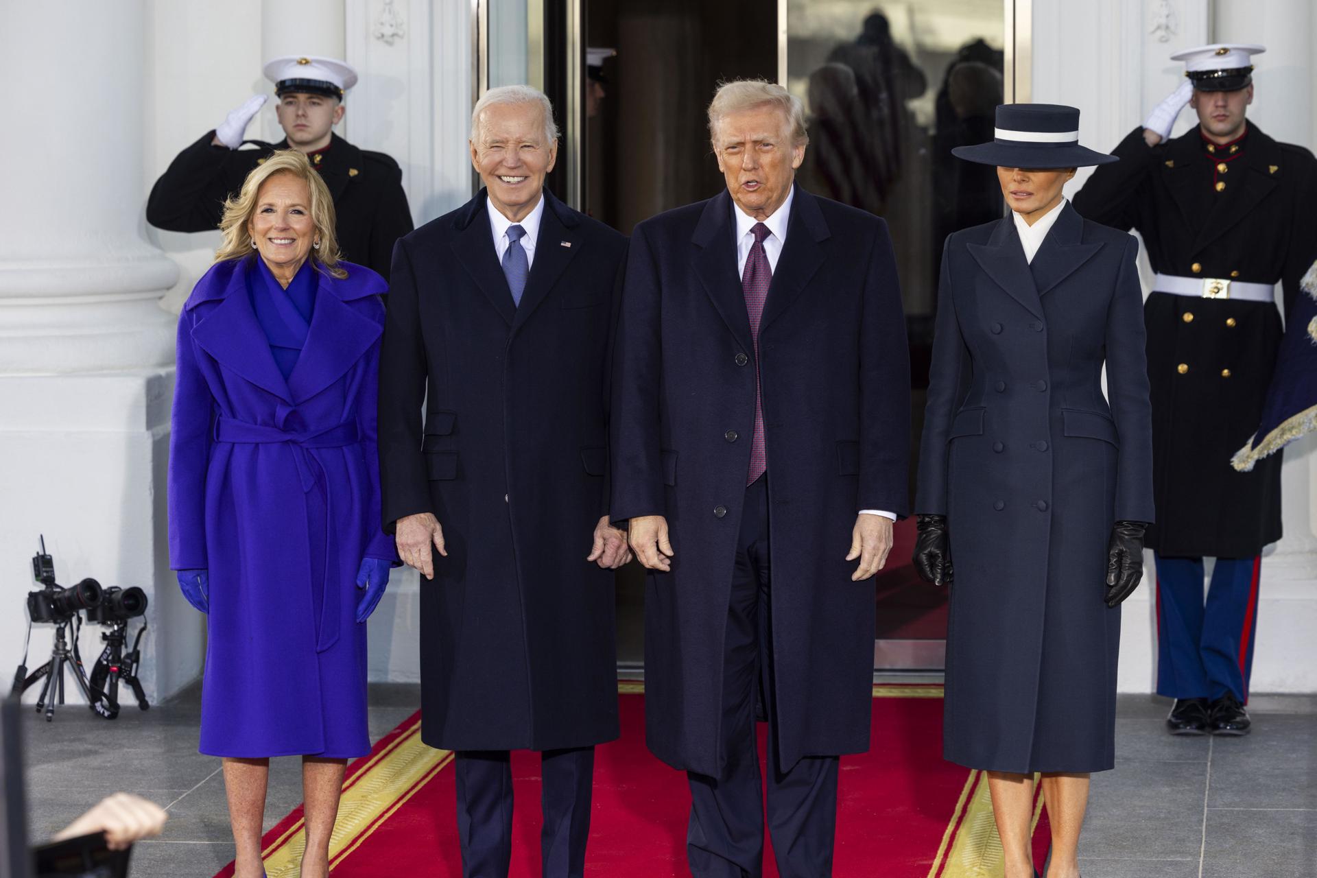 «Bienvenido a casa», la frase de Biden cuando Trump arribó al Pórtico Norte de la Casa Blanca